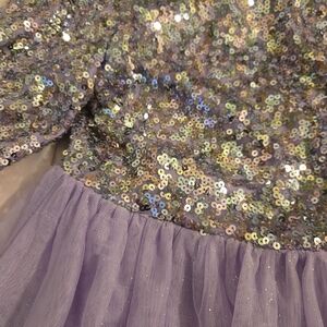 Cat & Jack Sequin Tulle Dress in Purple and Gold